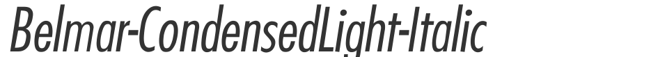 Belmar-CondensedLight-Italic font preview