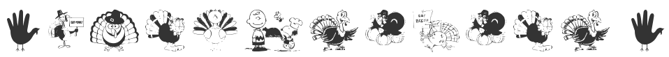 thanksgiving turkey font preview