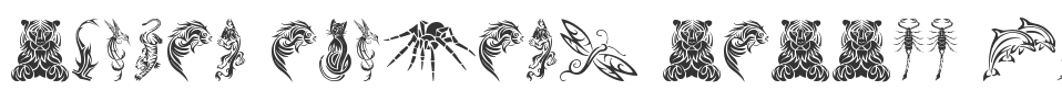 Tribal Animals Tattoo Designs font preview