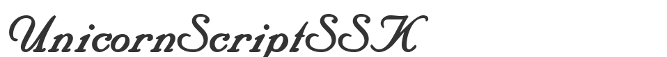 UnicornScriptSSK font preview