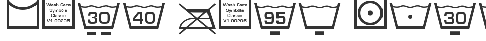 Wash Care Symbols Classic M54 font preview