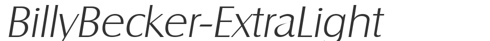 BillyBecker-ExtraLight font preview