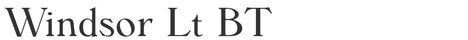 Windsor Lt BT font preview