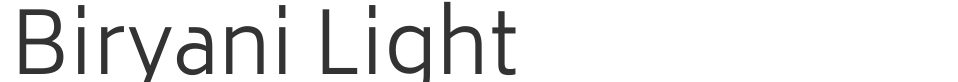 Biryani Light font preview