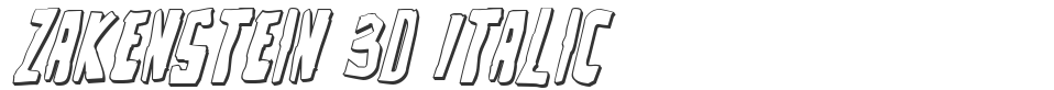 Zakenstein 3D Italic font preview