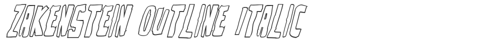 Zakenstein Outline Italic font preview