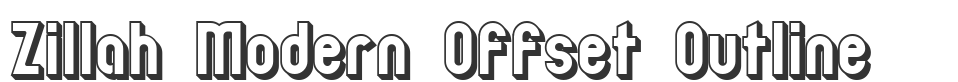 Zillah Modern Offset Outline font preview