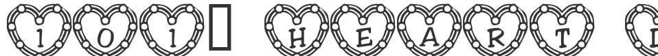 101! Heart Deco font preview
