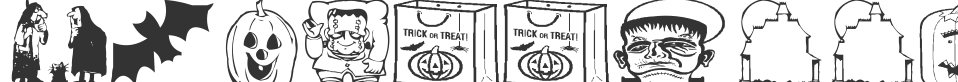 AEZ halloween dingbats font preview