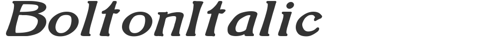 BoltonItalic font preview