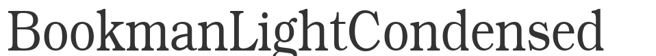 BookmanLightCondensed font preview