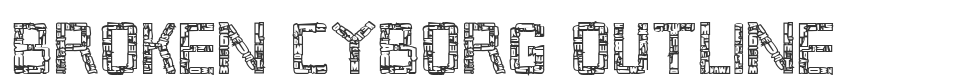 Broken Cyborg Outline font preview