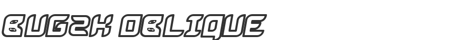 Bug2K Oblique font preview