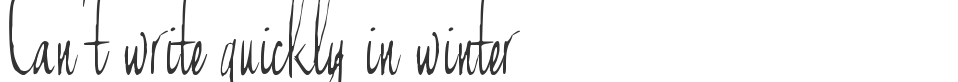 Can't write quickly in winter font preview
