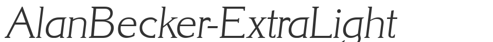 AlanBecker-ExtraLight font preview