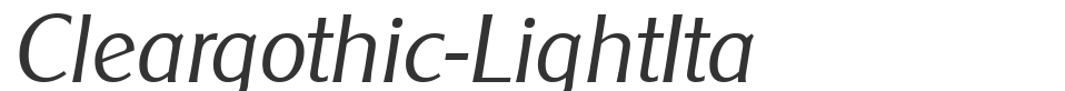 Cleargothic-LightIta font preview