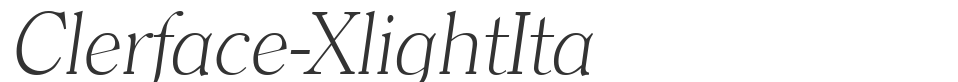 Clerface-XlightIta font preview