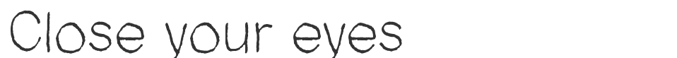 Close your eyes font preview