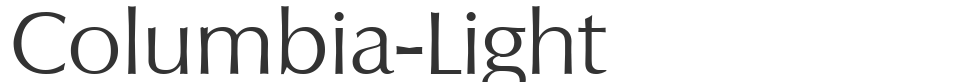 Columbia-Light font preview