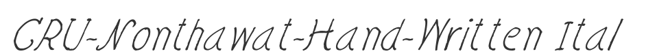 CRU-Nonthawat-Hand-Written Ital font preview