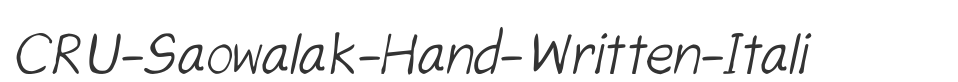CRU-Saowalak-Hand-Written-Itali font preview