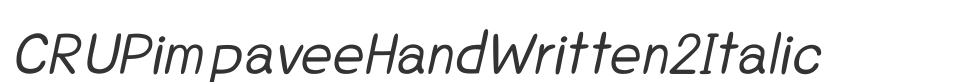 CRUPimpaveeHandWritten2Italic font preview