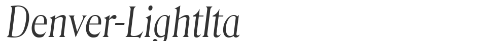 Denver-LightIta font preview