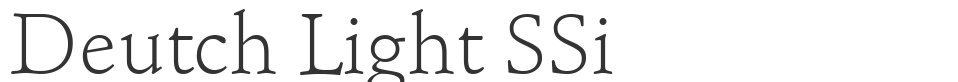 Deutch Light SSi font preview