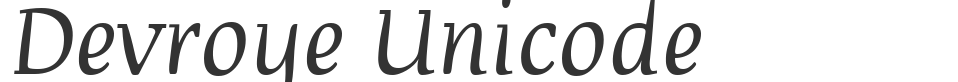 Devroye Unicode font preview