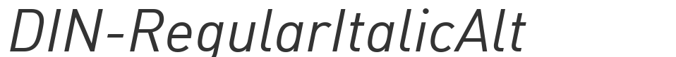 DIN-RegularItalicAlt font preview