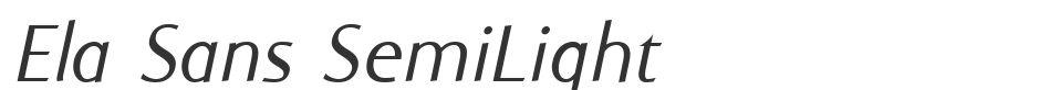 Ela Sans SemiLight font preview