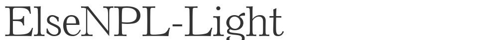 ElseNPL-Light font preview