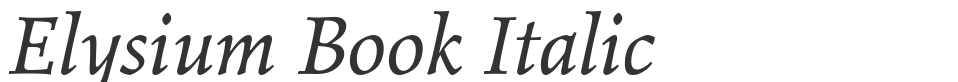 Elysium Book Italic font preview