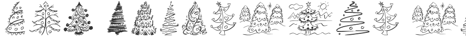 Fun Christmas Trees font preview