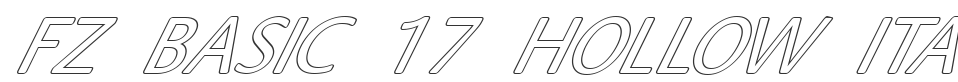 FZ BASIC 17 HOLLOW ITALIC font preview