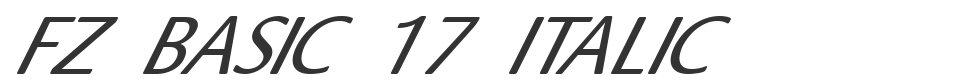 FZ BASIC 17 ITALIC font preview