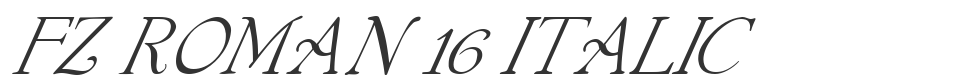 FZ ROMAN 16 ITALIC font preview