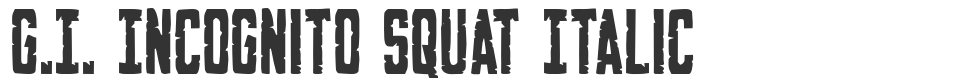 G.I. Incognito Squat Italic font preview
