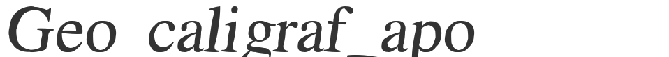 Geo caligraf_apo font preview