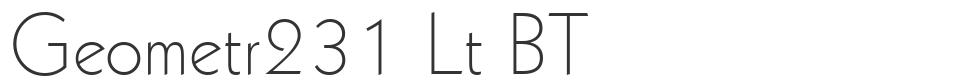 Geometr231 Lt BT font preview