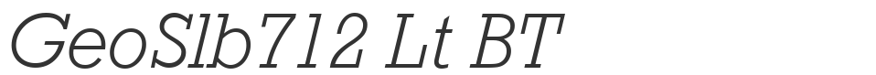 GeoSlb712 Lt BT font preview