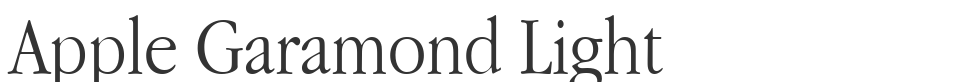 Apple Garamond Light font preview