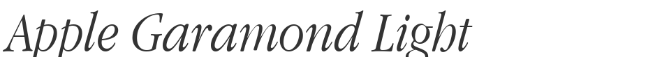 Apple Garamond Light font preview