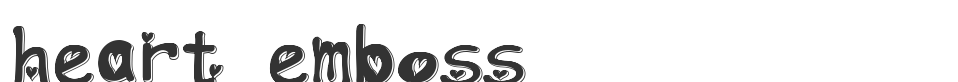 heart emboss font preview