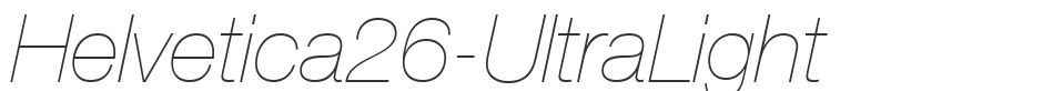 Helvetica26-UltraLight font preview
