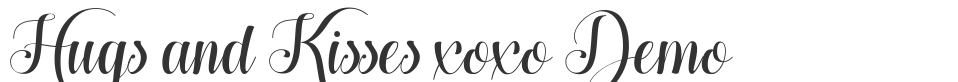 Hugs and Kisses xoxo Demo font preview