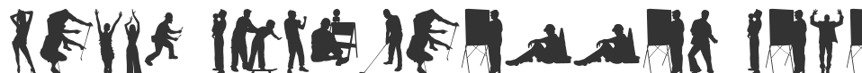 Human Silhouettes Seven font preview