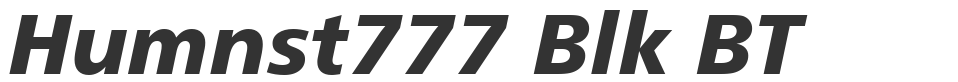 Humnst777 Blk BT font preview