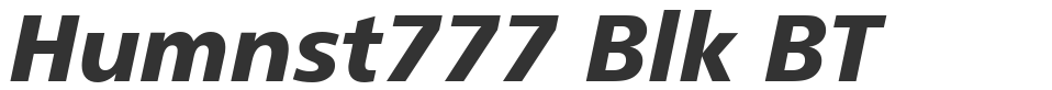 Humnst777 Blk BT font preview