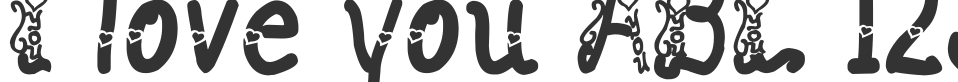 I love you ABC 123 font preview
